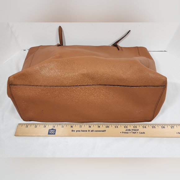 Tory Burch Emerson Canvas Leather Tote Caramel Brown Large Bag - Picture 13 of 15